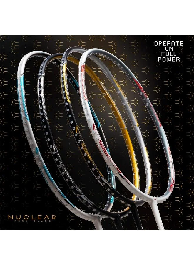 هندرد مضرب تنس الريشة من ألياف الكربون النووي  غير مشدود مع غطاء كامل للمضرب