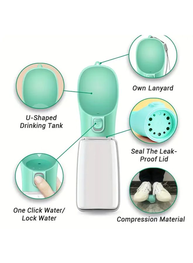 Large Grey Portable Leak Proof Pet Water Bottle For Dogs Travel Dispenser With Handle - Image 3