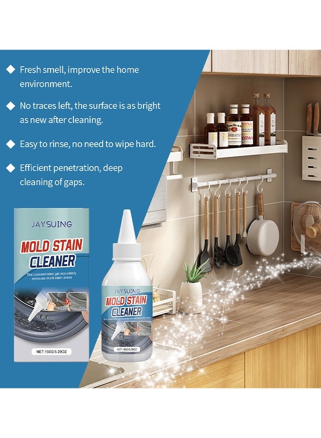 جايسوينغ منظف بقع العفن القوي، جل لإزالة العفن للبلاط/الجدران، بخاخ تنظيف متعدد الأسطح للجدران والبلاط والفواصل والأسقف والأسطح وأحواض الغسيل والطوب والغسالات، مزيل البقع للمنزل من الداخل والخارج، 150 غ - Image 2