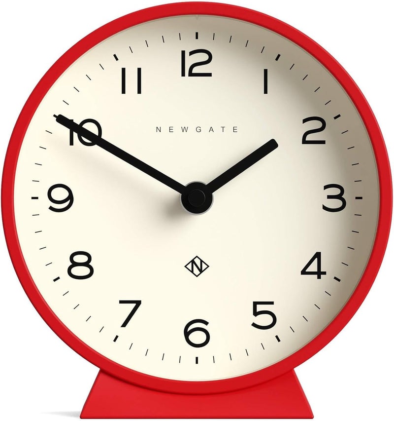 NEWGATE ® M Mantel Echo Desk Clock | Modern Round Design | Red | Easy to Read Numbers | Contemporary Style for Desk, Table, Shelf or Bedside - Image 1