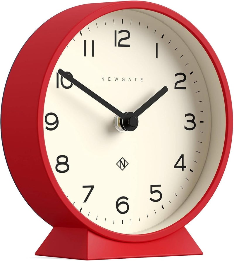 NEWGATE ® M Mantel Echo Desk Clock | Modern Round Design | Red | Easy to Read Numbers | Contemporary Style for Desk, Table, Shelf or Bedside - Image 2