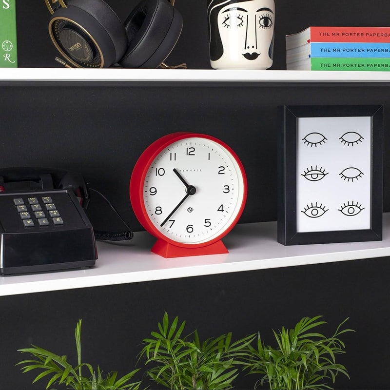 NEWGATE ® M Mantel Echo Desk Clock | Modern Round Design | Red | Easy to Read Numbers | Contemporary Style for Desk, Table, Shelf or Bedside - Image 3