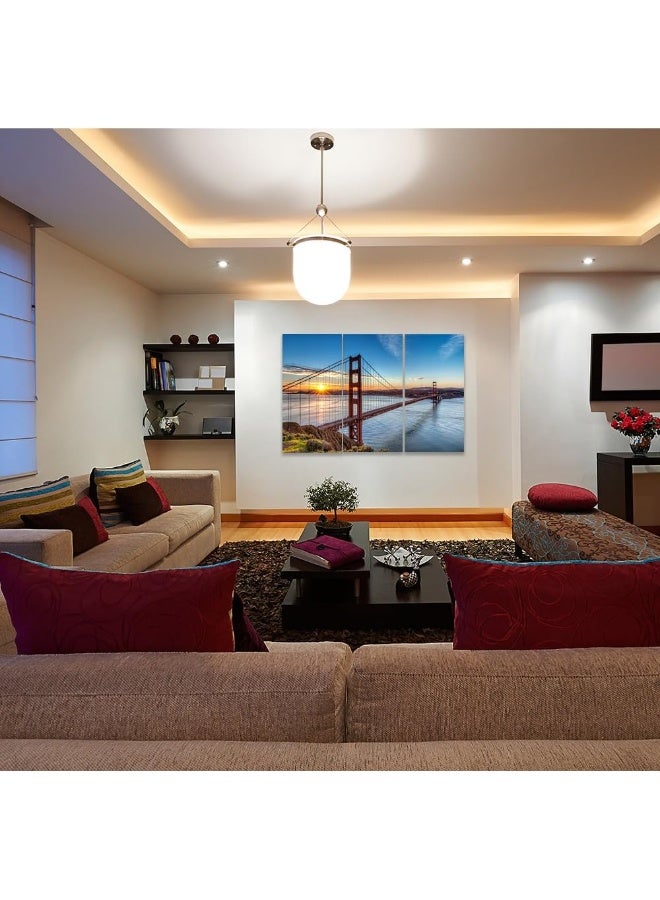 Home Trove Decorarts - Golden Gate Bridge, San Francisco, California. (Triptych). Giclee Canvas Prints For Wall Decor. 48X32 - Image 3