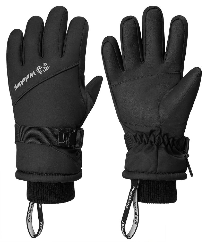 WALSKING Kids Waterproof Winter Thinsulate Warm Cold Weather Winter Snow Ski Gloves-Fits Boys and Girls Youth Child Outdoor - Image 1