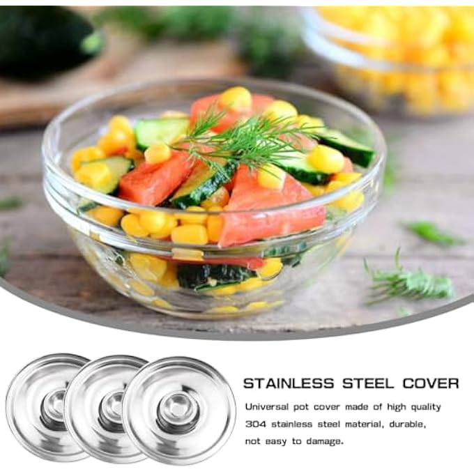 TERRIFI 6Pcs Stainless Steel Pot Cover Heavy Duty Stainless Steel Ss Lid Universal Lid Pots Pans Replacement Accessories 63In For Pan Lid Bowl Cover 16Cm - Image 2