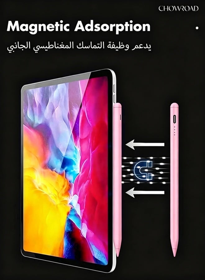 تشورود قلم رصاص نشط عالمي متوافق مع هواوي/هونور/سامسونج/لينوفو/شيا أو مي وآجه أندرويد الأخرى، قلم جهاز لوحي - يحتوي على 2 شفرة إضافية - غلاف حماية من الجلد للقلم (أحمر فاتح) - Image 5