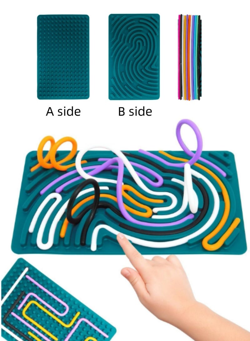 Mmmon Sensory Activity Board, Fidget Toy for Stress Relief, Calming, Focus, ADHD and Autism, 8 Colors Sensory Toys Game Controller for Kids 2+ & Adults with 11 Strings - Image 1