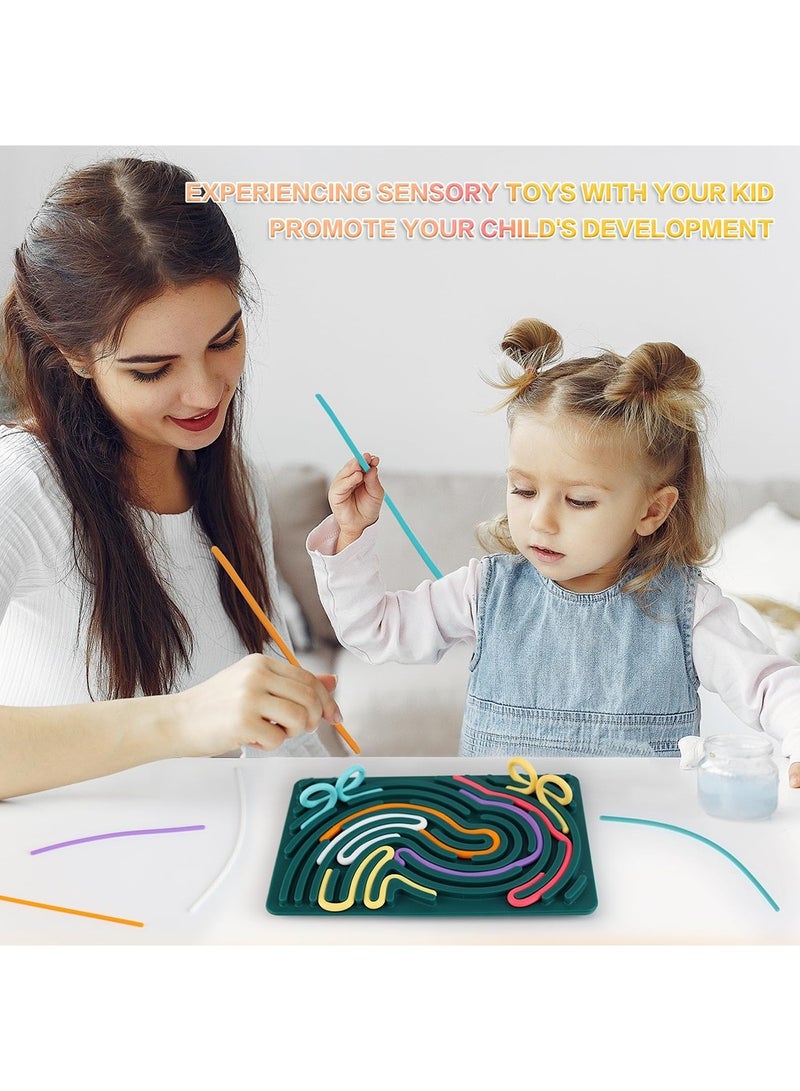 Mmmon Sensory Activity Board, Fidget Toy for Stress Relief, Calming, Focus, ADHD and Autism, 8 Colors Sensory Toys Game Controller for Kids 2+ & Adults with 11 Strings - Image 5