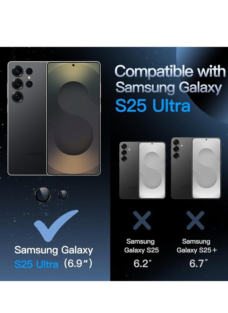 Raxoom Samsung Galaxy S25 Ultra 5G Camera Lens Protector â€“ 9H Tempered Glass with Metal Individual Ring Cover, Anti-Scratch, HD Clarity, Easy Installation Tray, Fingerprint-Resistant, Case-Friendly Design, Premium Protection for Galaxy S25 Ultra Camera Lenses - Image 2