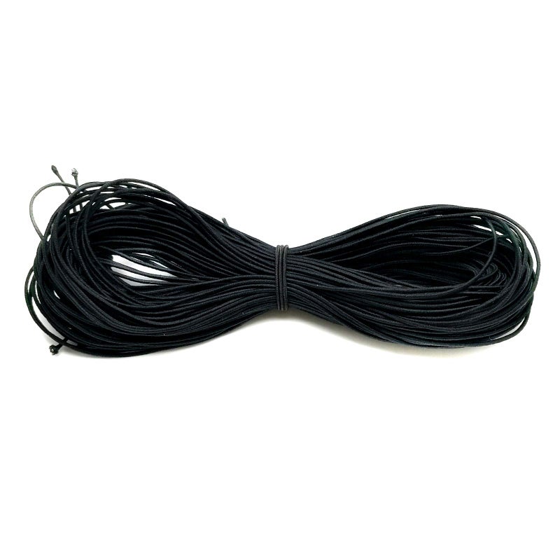 Looconi Amaney 0.8mm Black Elastic Cord Beading Threads Stretch String Fabric Crafting Cords for Jewelry Making 20m - Image 3
