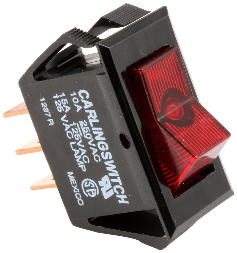 12920 On/Off-Lighted Red Switch, Black