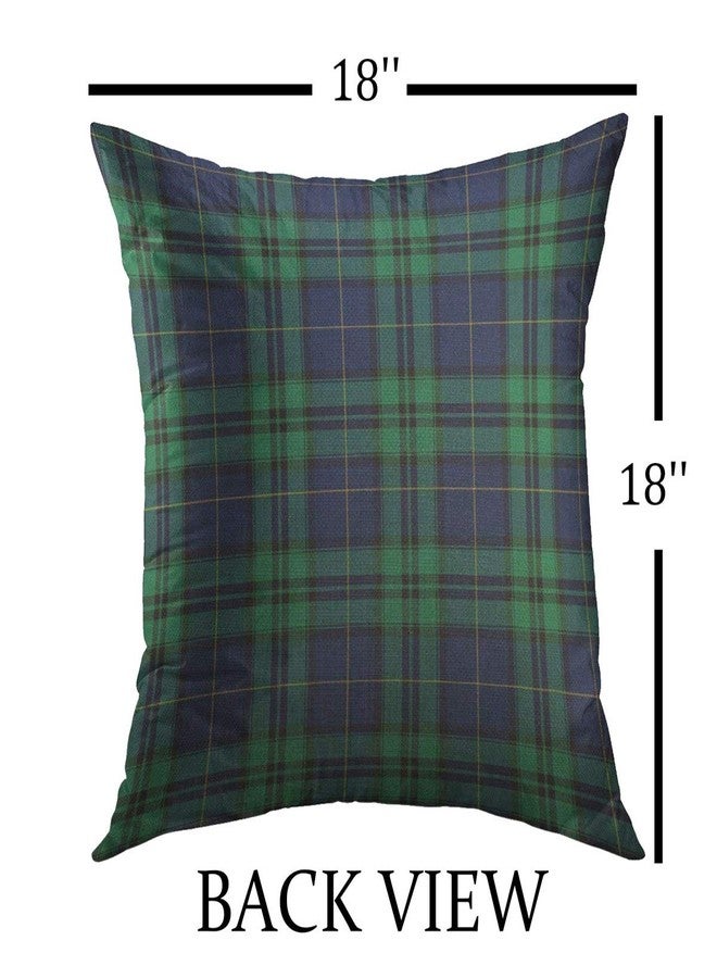 Mugod Decorative Throw Pillow Cover for Couch Sofa,Tartan Black Watch Plaid Bias Christmas Shirting Traditional Home Decor Pillow Case 18x18 Inch - Image 2
