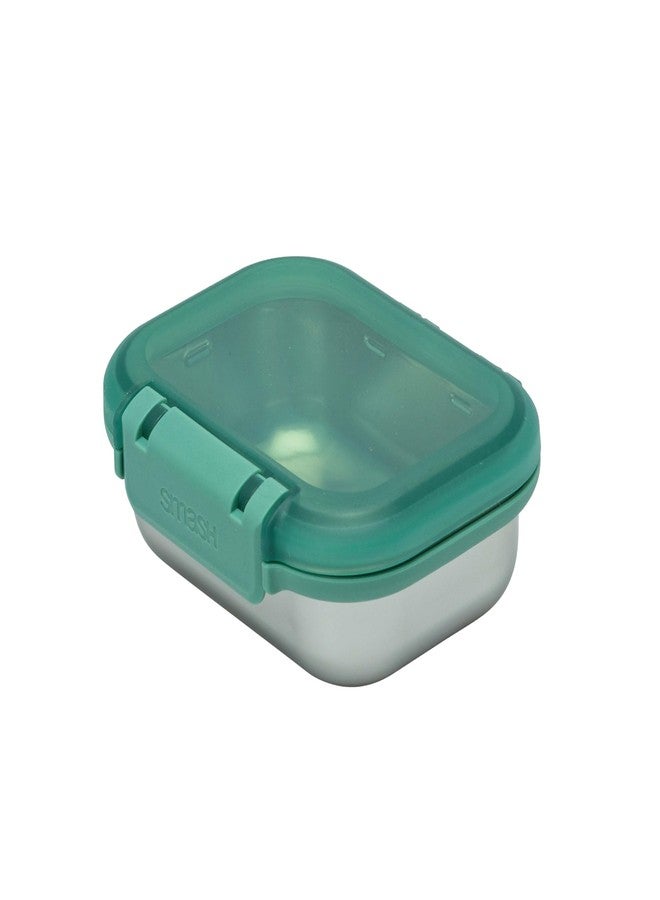 Smash 19 oz / 550ml Microwave Safe Stainless Steel Snack Box with Sage Hinged Lid - Leak-Proof Clip Closure, Silicone Seal, BPA Free - Image 3