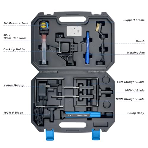 RONGTER 4 in 1 Hot Wire Electric Foam Cutter Kit, Styrofoam Cutting Tool 15W/ 6V with Case, Heated Foam Carving Knife Kit (Toolbox Blue) - Image 2