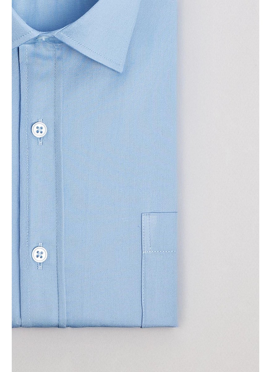 Men's Regular Fit Classic Cut 100% Cotton Satin Single Pocket Blue Shirt - pzsku/Z000C6E0BEEABEDAB3027Z/45/_/1741257079/af7971b9-4e93-4aa3-94df-17c56ca4f18b