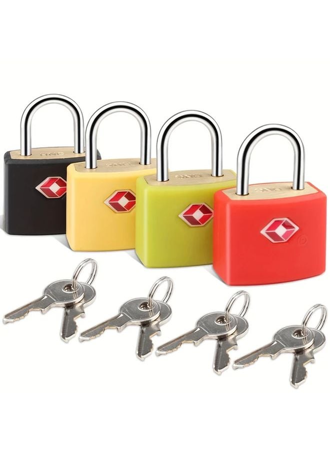 4pcs TSA Approved Travel Luggage Padlocks Black Green Yellow Red Anti Theft Security Locks - Image 1