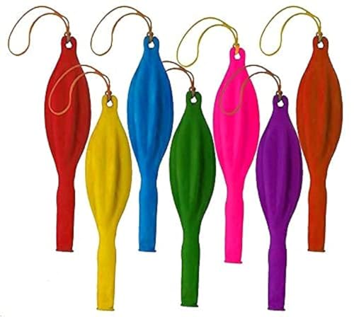 Islmlisa FunFilled Balloons Neon Punch Balls with Rubber Band Handle12Piece 18Assorted Colors - Image 1