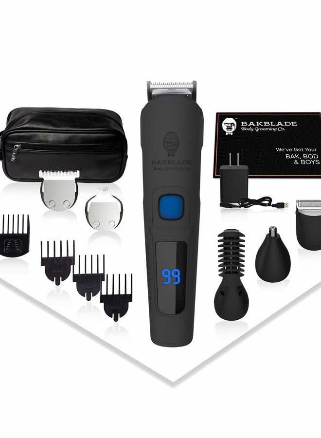 baKblade 11-in-1 Mens Grooming Kit for Manscaping - BODBARBER - Electric Beard Trimmer for Men, Groin Groomer, Body Groomer, Nose & Ear Groomer - Cordless & Waterproof Hair Clippers - Men Gift Set - Image 1