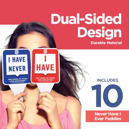 Never Have I Ever Card Game Paddles, Maximize The Fun of Playing Cards, 10 Physical I Have and I Have Never Paddles, Portable Adult Games for Game Nights, Vacations, Family Gatherings, Ages 17+ - Image 5