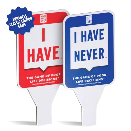 Never Have I Ever Card Game Paddles, Maximize The Fun of Playing Cards, 10 Physical I Have and I Have Never Paddles, Portable Adult Games for Game Nights, Vacations, Family Gatherings, Ages 17+ - Image 1