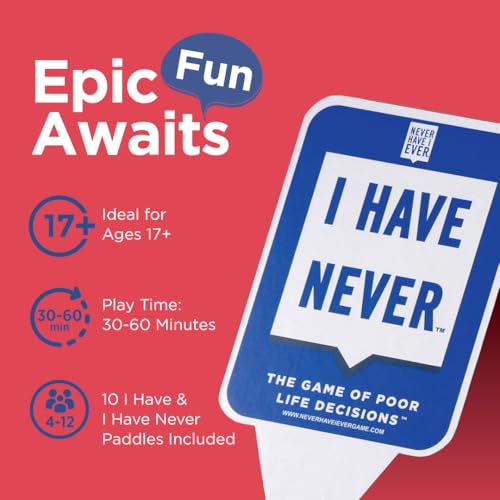 Never Have I Ever Card Game Paddles, Maximize The Fun of Playing Cards, 10 Physical I Have and I Have Never Paddles, Portable Adult Games for Game Nights, Vacations, Family Gatherings, Ages 17+ - Image 2