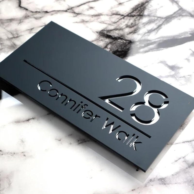 Vivatra Personalized Acrylic Name Plate for Home Entrance 3D Letters Door Name Plates Home Office Outdoor Entrance 15x30 cm Stylish Durable Design 5 - Image 1