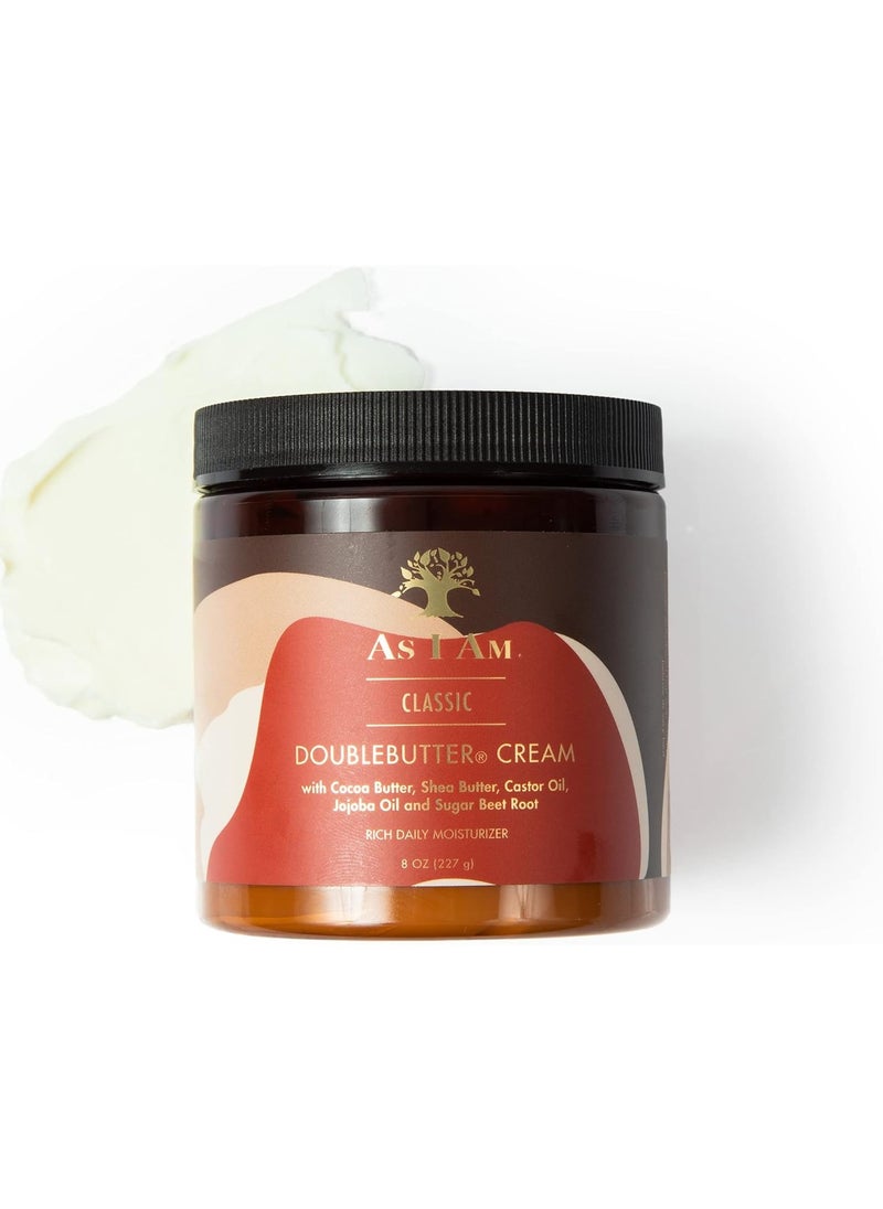 As I Am AS I AM CLASSIC Double Butter Cream with Cocoa Butter, Shea Butter, Castor Oil, Jojoba Oil and Sugar Beet Root 227g  - Image 1