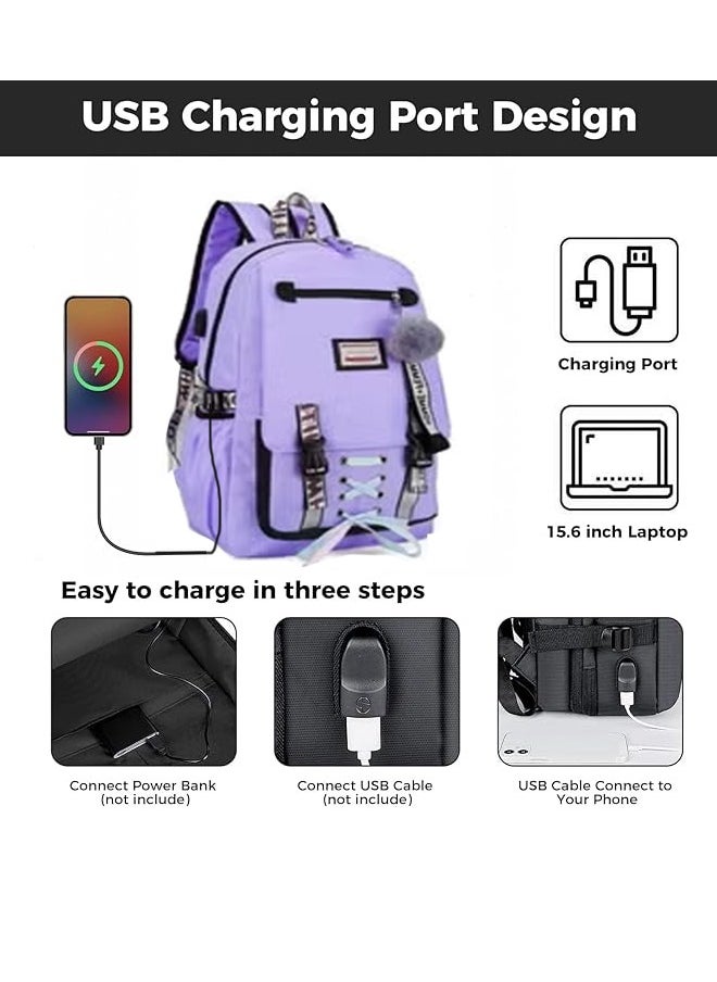 Generic - Backpack With Usb Charging Port, Anti-Theft, Laptop Backpack, Durable And Easy To Clean, Fashionable Waterproof Backpack Suitable For School, Work - Image 1