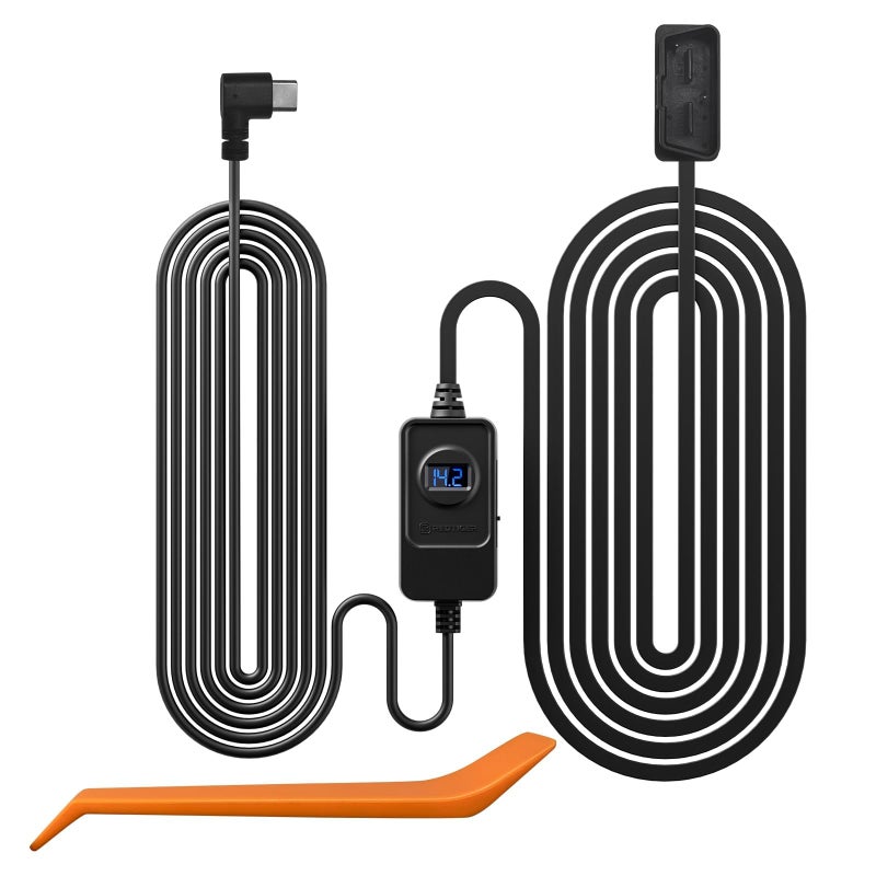 REDTIGER Dash Cam OBD Hardwire Kit Power Cable Type USB C Port,10FT 12V-24V to 5V,for Dash Camera, Low Voltage Protection - Image 1