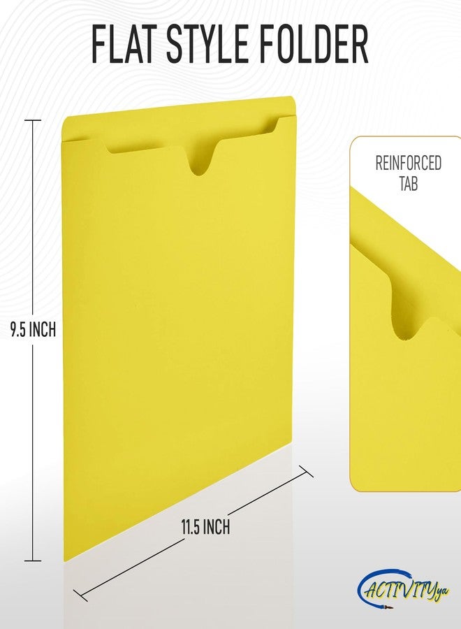 ACTIVITYYA Yellow File Jackets, Flat-No Expansion, Letter Size, Reinforced Straight-Cut Tab, 10 Pack - Image 2