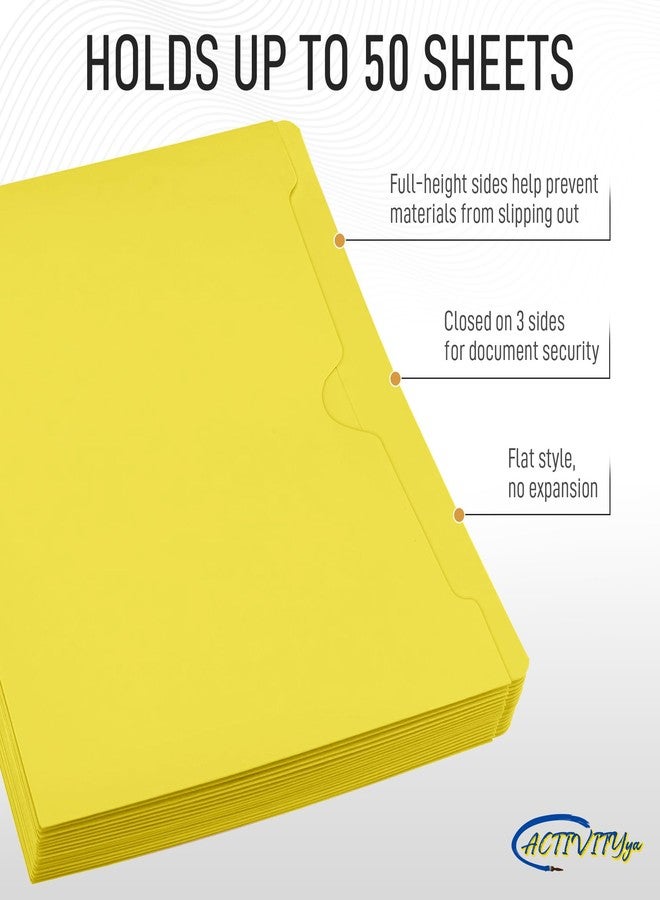 ACTIVITYYA Yellow File Jackets, Flat-No Expansion, Letter Size, Reinforced Straight-Cut Tab, 10 Pack - Image 3