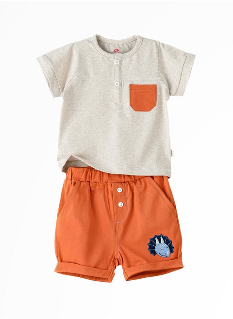 Tiny Trendsetter: Boys' Cool Cotton Tee & Shorts Set | Playful Styles & Breezy Comfort