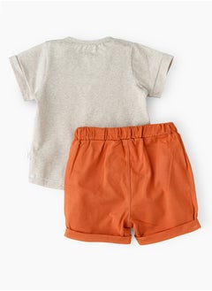 Elegant Kids Tiny Trendsetter: Boys' Cool Cotton Tee & Shorts Set | Playful Styles & Breezy Comfort  - Image 2