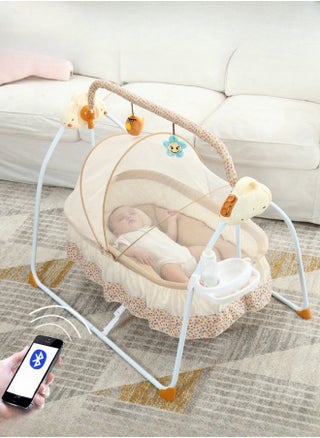 Baby Electric Rocking Cradle Rocking Chair Baby Bassinet Smart Music Lying Flat Folding Soothing Sleep With Mattress, Mosquito Net, Pillow, Remote Control - pzsku/Z000CE44E4385407556A5Z/45/_/1703825260/4b430bf6-b9b2-42f9-8cd4-8190f2c894c3