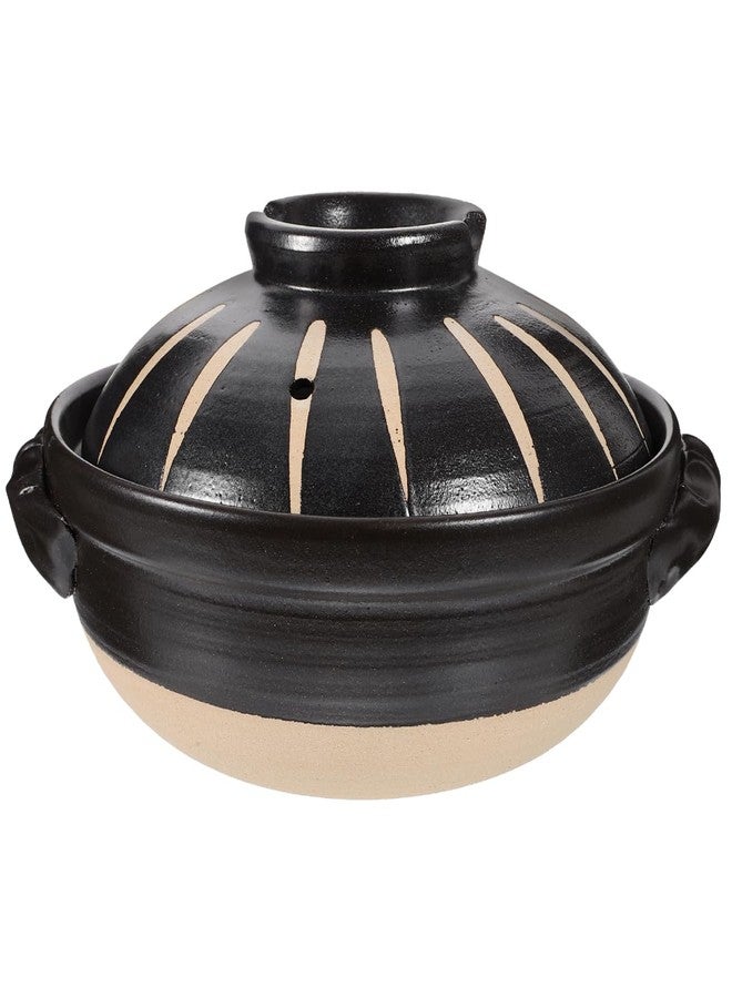 Vaguelly Japanese Donabe Ceramic Hot Pot: Casserole Earthenware Clay Pot Japanese Cooking Donabe Ceramic Casserole Pot Stock Pot Soup Pot Clay Cooking Pot for Shabu Shabu - Image 1