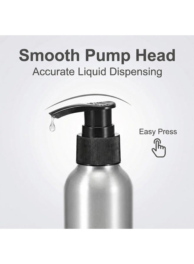 SYBL 3Pcs 8 Ounce Aluminum Lotion Pump Bottle with Black PP Pump Head Empty Cosmetic Sample Dispenser Container Jar for Makeup Cream Emulsion Bath Shower Gel Shampoo - Image 5