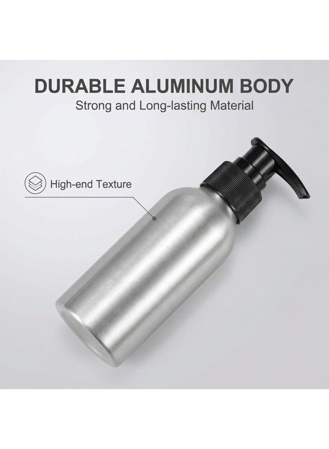 SYBL 3Pcs 8 Ounce Aluminum Lotion Pump Bottle with Black PP Pump Head Empty Cosmetic Sample Dispenser Container Jar for Makeup Cream Emulsion Bath Shower Gel Shampoo - Image 4