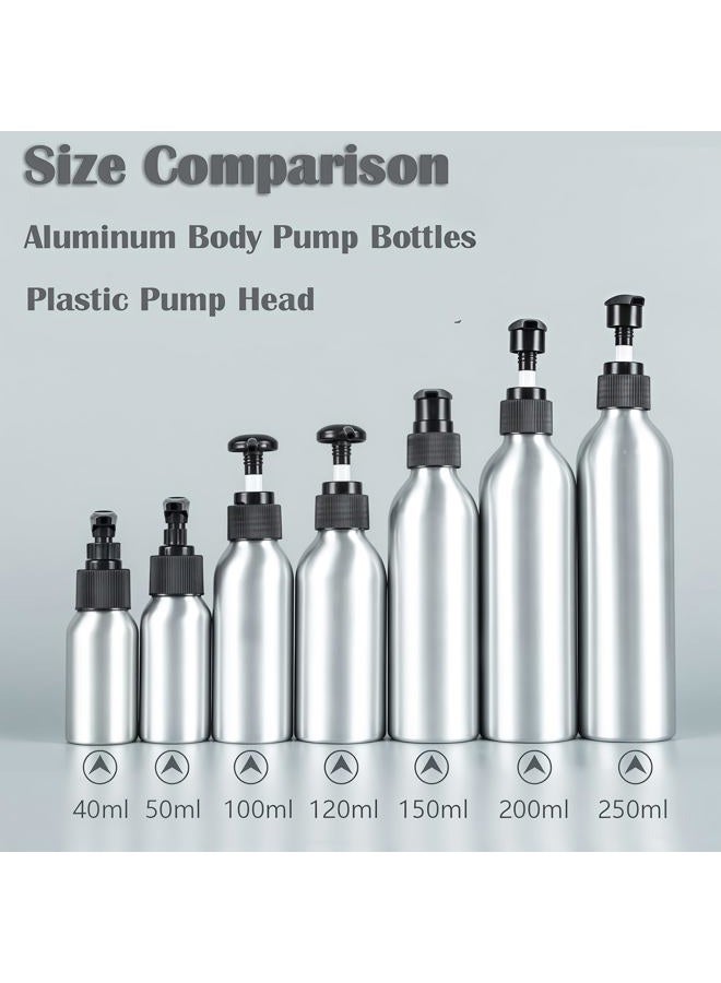 SYBL 3Pcs 8 Ounce Aluminum Lotion Pump Bottle with Black PP Pump Head Empty Cosmetic Sample Dispenser Container Jar for Makeup Cream Emulsion Bath Shower Gel Shampoo - Image 3
