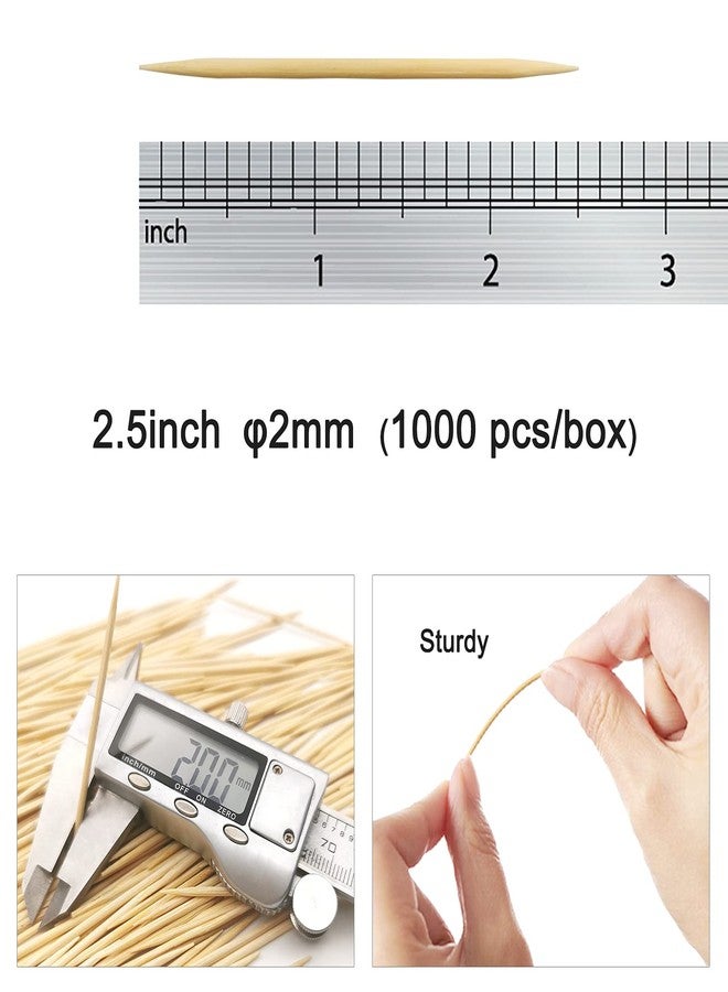 BLUETOP BLUE TOP Wood Bamboo Individually Cello Wrapped Toothpicks 2.5Inch Pack 1000 High-class Appetizer Picks Sturdy Food Pick for Appetizers Cocktails Fruit Olive picks. - Image 2