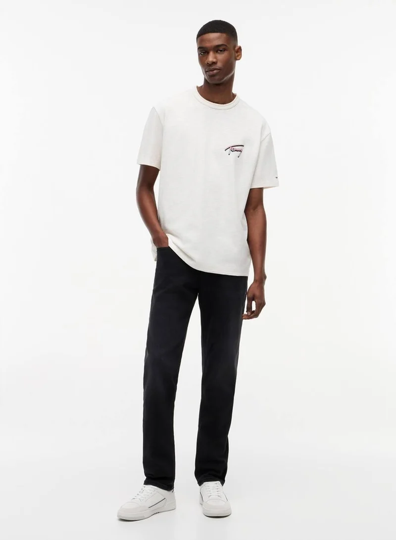 Tommy Jeans Ancient White Back Graphic Textured Relaxed T-Shirt for Men | Best Price UAE