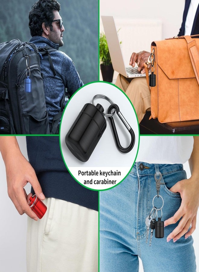 Urekt Small Pill Case, (3 Pack) Keychain Pill Holder with Strong Carabiners Portable Waterproof Travel Pill Container Metal Pill Case Bottle with Keyring for Outdoor Camping Travel - Image 5