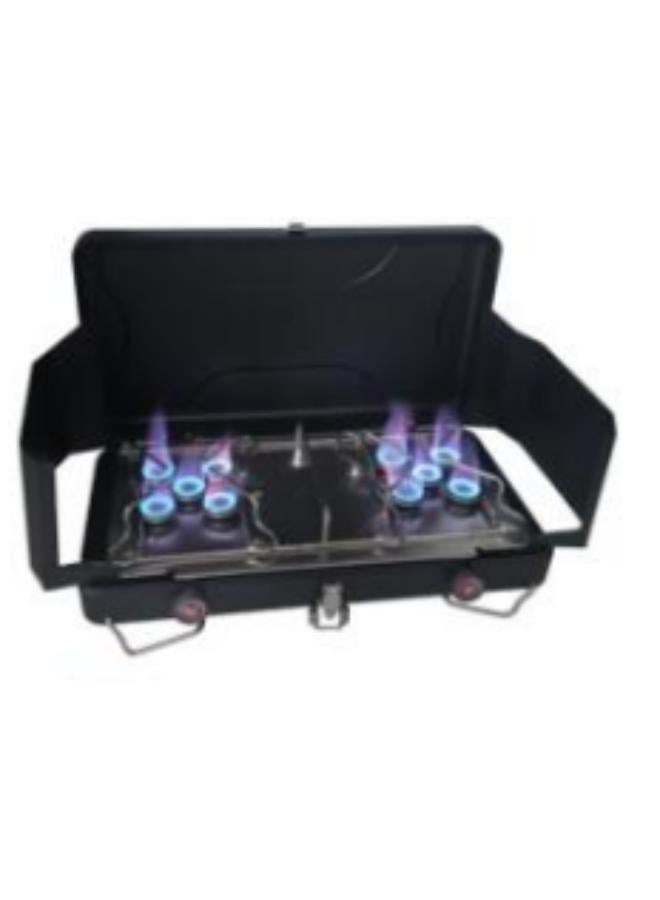 15800W Camping Stove Windproof Portable Copper Outdoor Stoves with 10 Burners for Outdoor Activities Size: 40cm*23.5cm*9cm