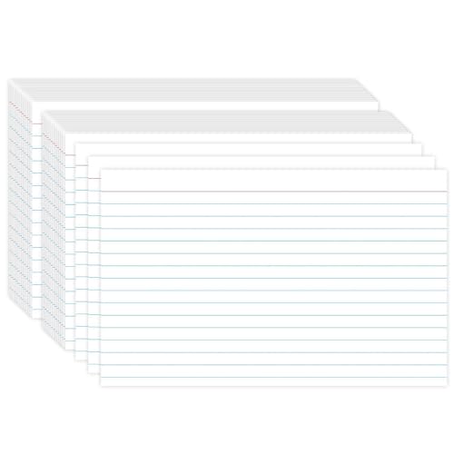 KTFNOMES Index Cards 5x8, White Ruled Index Cards, Flash Cards for Studying, File Note, Flash, Study Cards, 100 Pcs Lined Index Flashcards for Office and School Supplies - Image 1