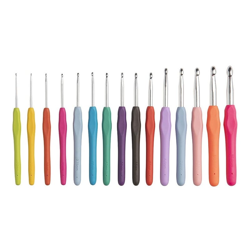 KnitPicks Knit Picks WeCrochet 15 Piece Expanded Bright Crochet Hook Set with Ergonomic Handles - Image 1