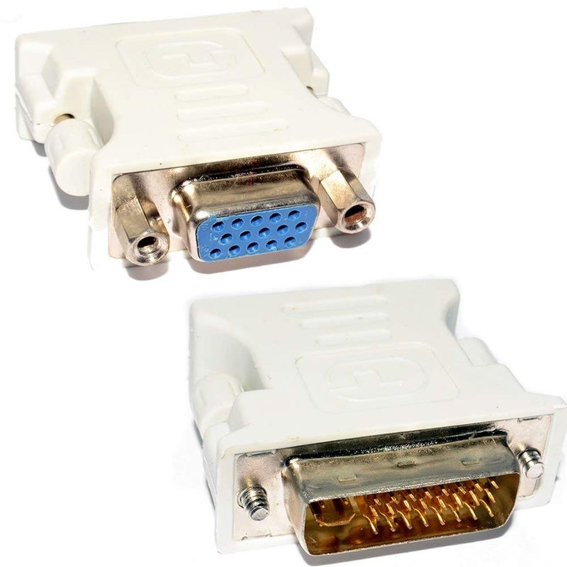 MaK WOrLD DVI-I Dual Link Male 24+5pin to 15 pin VGA Female Adapter 1080p (VGA Female to DVI Male) - Image 2