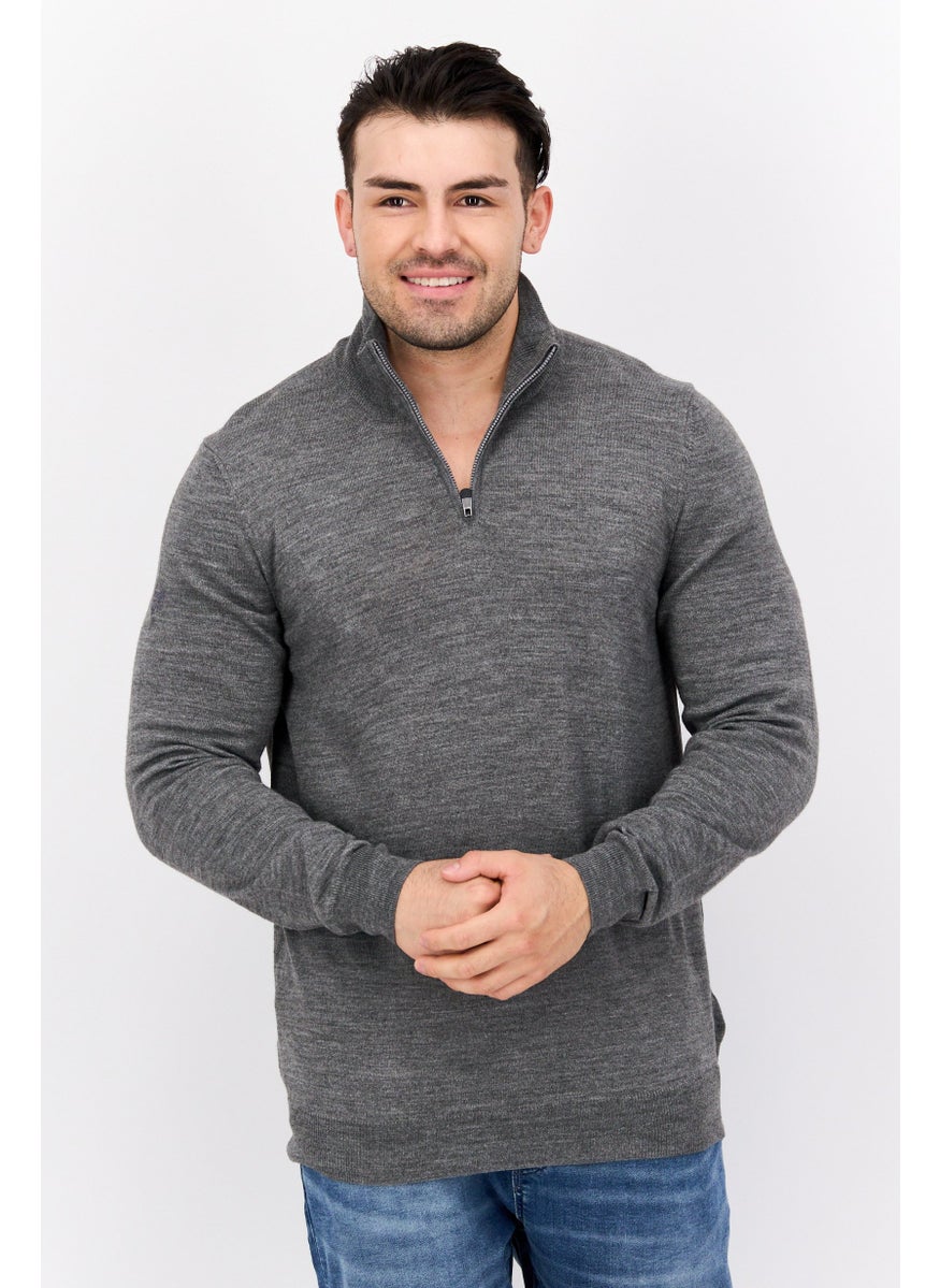 Men High Neck Textured Long Sleeves Sweater, Grey - pzsku/Z000D3FBD0ECE637515D4Z/45/_/1737642280/3b6419b7-7493-45a5-9c11-cce2b0f77a45