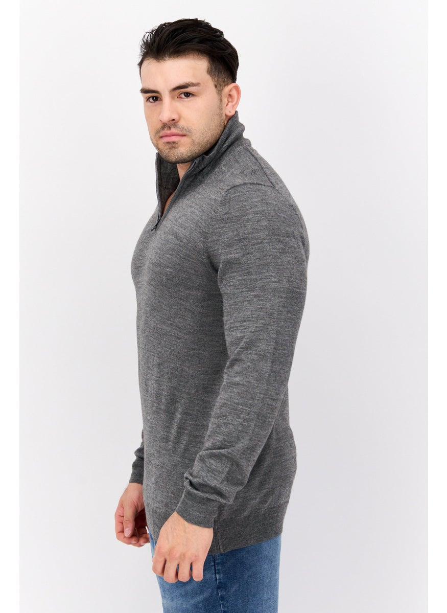 Men High Neck Textured Long Sleeves Sweater, Grey - pzsku/Z000D3FBD0ECE637515D4Z/45/_/1737642281/7c176f95-cc5f-4ad3-ade7-901cd1bf4987