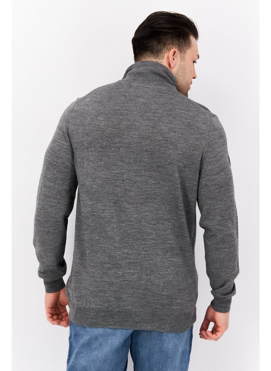 Men High Neck Textured Long Sleeves Sweater, Grey - pzsku/Z000D3FBD0ECE637515D4Z/45/_/1737642282/547de29e-eaf6-414b-a14a-4d0a0f11c217