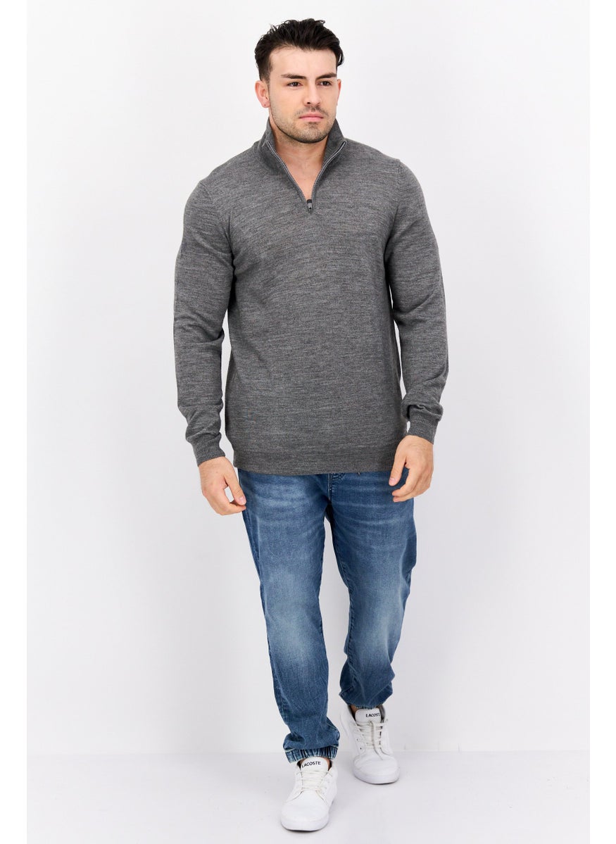 Men High Neck Textured Long Sleeves Sweater, Grey - pzsku/Z000D3FBD0ECE637515D4Z/45/_/1737642284/42d548db-a29b-48e4-af05-c7f9a9ab860c