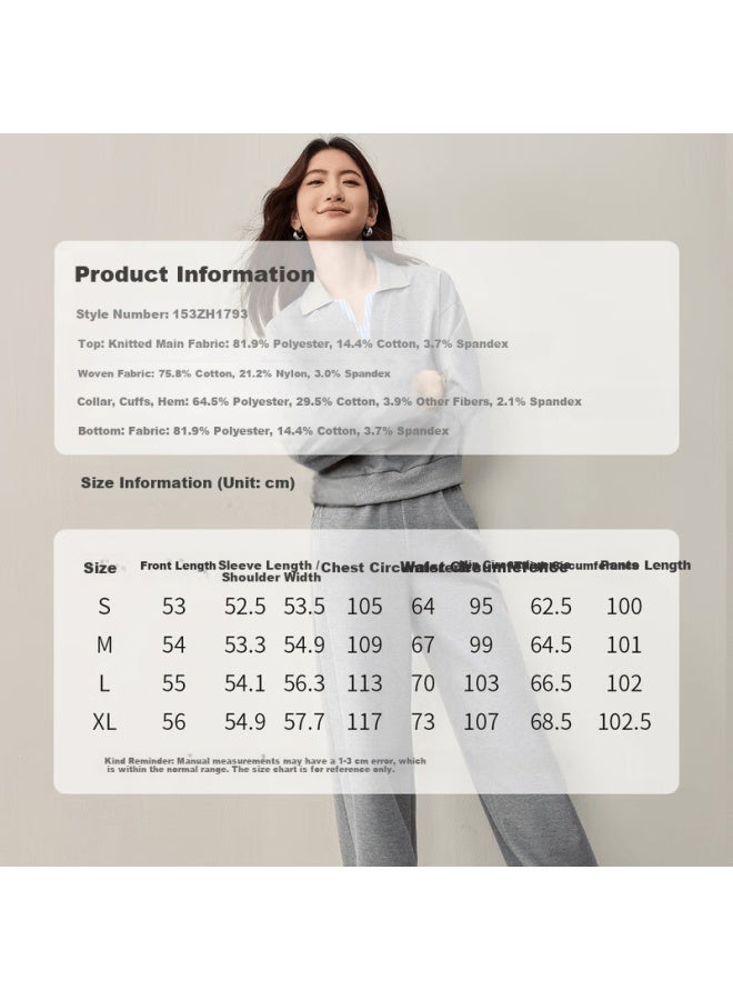 Sentubila Shangdu Bila Women's Casual Set Autumn Color-block Fake Two-piece Loose Long Sleeve Sweatshirt With Elastic Waist Wide-leg Pants Two-piece Set - Image 5